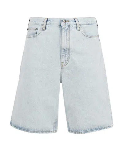 Off-white Single Arrow Denim Shorts In White