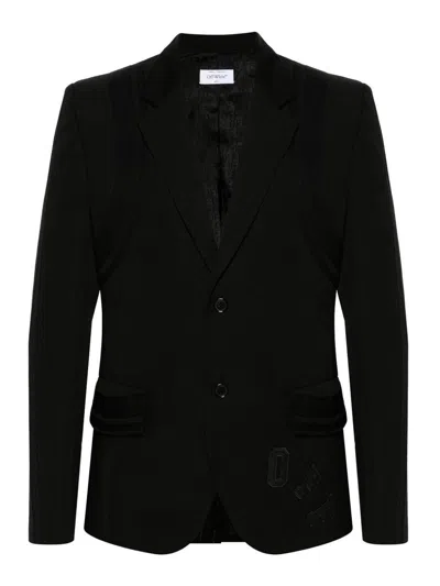 Off-white Single-breasted Blazer In Black