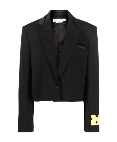 Off-white Single-breasted Cropped Blazer