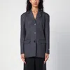 Off-white Single-breasted Pinstripe Jacket In Blue