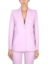 Off-white Pink Single Breasted Blazer With Logo Print To The Rear In Lilac