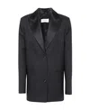 Off-white Single-breasted Tuxedo Blazer In Black