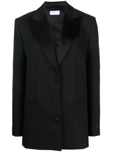 Off-white Single-breasted Tuxedo Blazer In Black