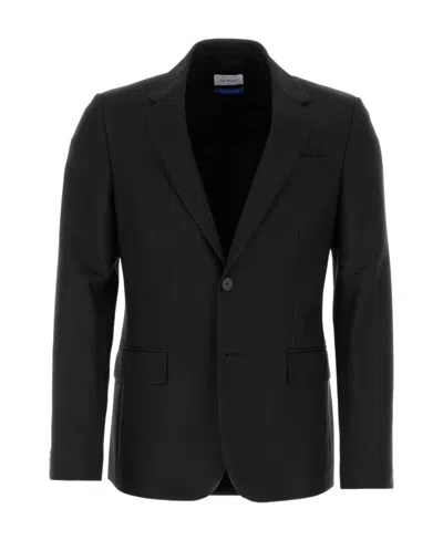Off-white Single-breasted Twill-weave Blazer In Black