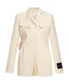Off-white Single-breasted Wool Blazer In Nude