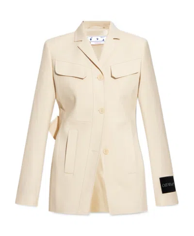 OFF-WHITE SINGLE-BREASTED WOOL BLAZER