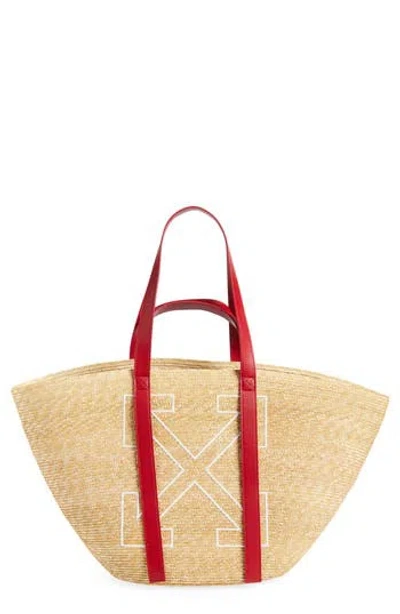 Off-white Sj Day Off Panier Raffia Tote In Multi