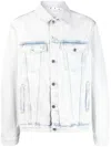Off-white Skate Bleached-effect Denim Jacket In Blau