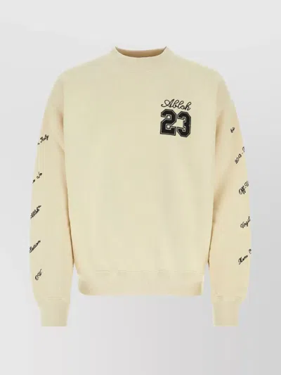 OFF-WHITE SKATE COTTON SWEATSHIRT WITH LOOSE FIT AND PRINTED DESIGN