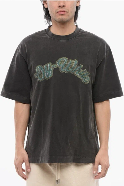 Off-white Skate-fit Bacchus Printed T-shirt In Nero