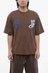 Off-white Skate-fit Rain Drum T-shirt In Brown
