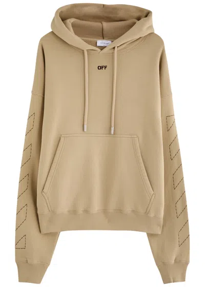 Off-white Skate Hooded Cotton Sweatshirt In Tan