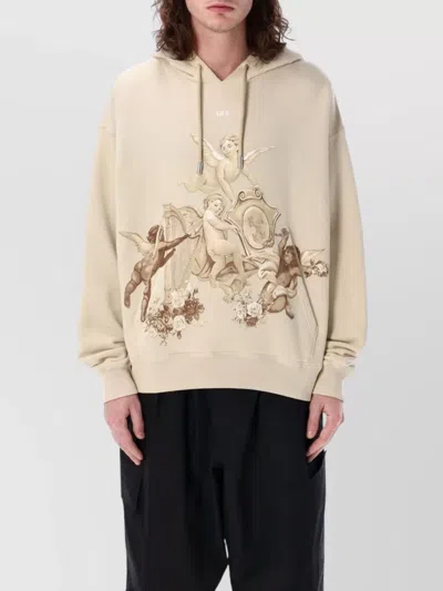 Off-white Skate Hoodie Drawstring Detail In Creme Brulee White