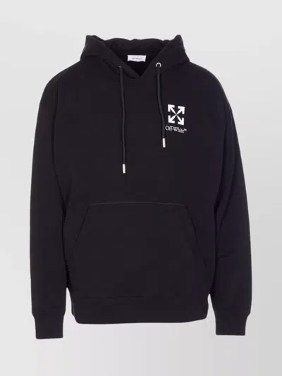 OFF-WHITE SKATE HOODIE WITH DRAWSTRING AND KANGAROO POCKET