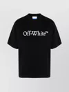 Off-white Black Oversized T-shirt With Contrasting Logo Lettering Print In Cotton Man In Black