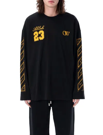 Off-white Skate Long Sleeves T-shirt In Black Gold