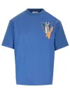Off-white Man T-shirt Blue Size S Cotton In Light Blue