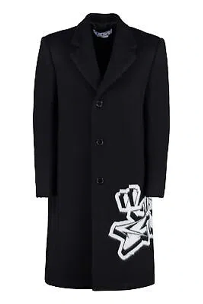 Pre-owned Off-white Skate Wool Coat In Black