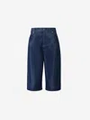 Off-white Skeleton Denim Bermuda Shorts In Denim Blue