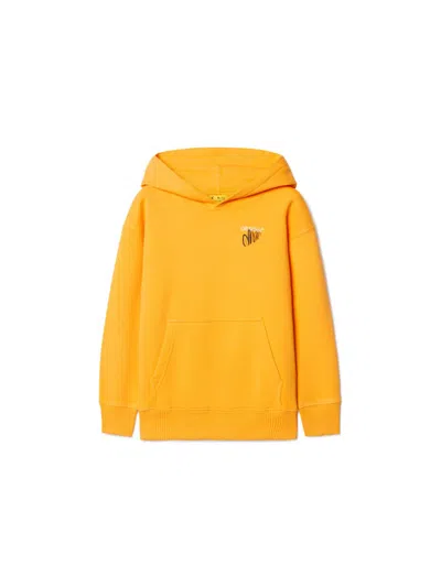 Off-white Kids' Arrow Sketch Hoodie In Yellow