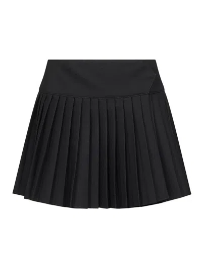 Off-white High-waisted Pleated Mini Skirt Design In Black