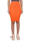 Off-white Off White™ Coral Ribbed Pencil Skirt In Orange