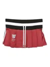 Off-white Pleated Skirt With Drawstring In Red