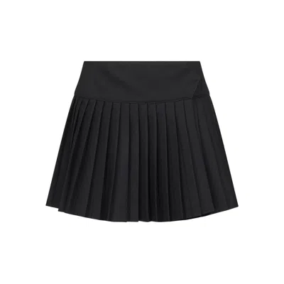 Off-white High-waisted Pleated Mini Skirt Design In Black