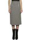 Off-white Women's Pied De Poule Longuette Skirt | Size 42 | Qcc051b16067-9960 Color Multicolor In Black