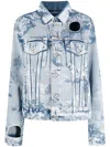 Off-white Cut-out Denim Jacket In Blue