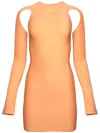 Off-white Sleek Cut-out Minidress In Orange