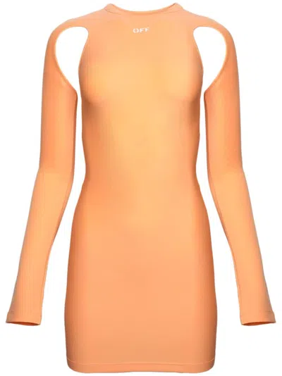 Off-white Sleek Cut-out Minidress In Orange