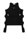 Off-white Black Sleek Holes Long Sleeve T-shirt In Black
