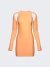 Off-white Sleek Long Sleeve Mini Dress In Orange