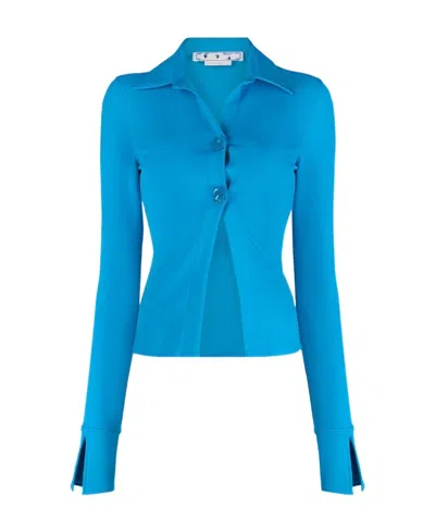 Off-white Sleek Long-sleeved Shirt In Blue