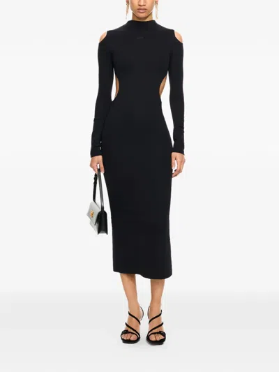 Off-white Sleek Meteor Midi Dress In Black