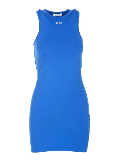 Off-white Sleek Rowing Dress In Blue
