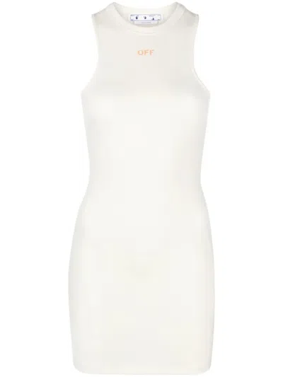 OFF-WHITE SLEEK ROWING LOGO印花迷你连衣裙