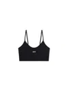 Off-white Stylish Cropped Spaghetti Strap Top In Black