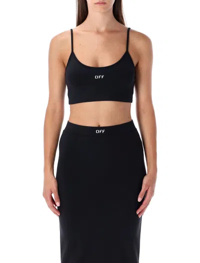 Off-white Sleek Spaghetti Strap Top In Black