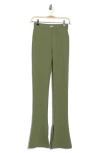 Off-white Sleek Split Cuff Flare Leggings In Green