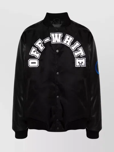 OFF-WHITE SLEEVE CONTRAST JACKET FRONT POCKETS RIBBED