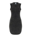 Off-white Ribbed Sleeveless Dress In Black