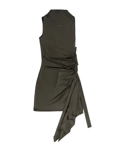 Off-white Sleeveless Dress In Green