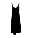 Off-white Sleeveless Midi Dress In Black Polyester In Black
