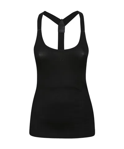 OFF-WHITE OFF-WHITE LOGO EMBROIDERED RIBBED TANK TOP