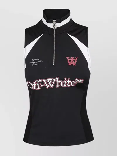 OFF-WHITE SLEEVELESS TOP FEATURING CONTRAST PANELS