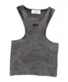 Off-white Logo-embroidered Crop Top In Black