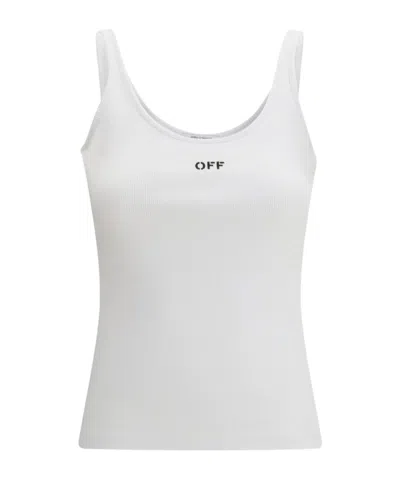 Off-white Off White Off Stamp Rib Tank Top White Black