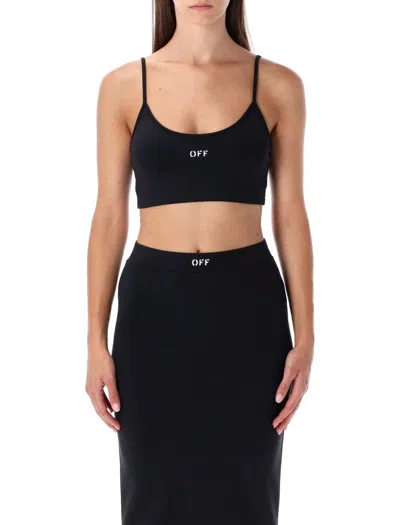 Off-white Sleek Spaghetti Strap Top In Black